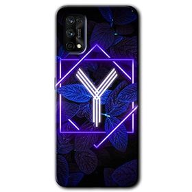 Realme 7 Pro Dark Neon Yaprak Y Harfi Baskılı Uyumlu Silikon Kılıf