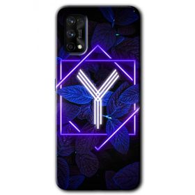 Realme 7 Pro Dark Neon Yaprak Y Harfi Baskılı Uyumlu Silikon Kılıf