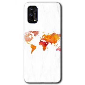 Realme 7 Pro Dünya Haritası Baskılı Uyumlu Silikon Kılıf