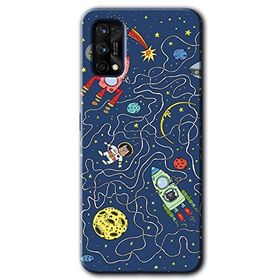 Realme 7 Pro Kedi Galaksi Baskılı Uyumlu Silikon Kılıf