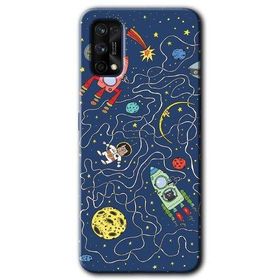 Realme 7 Pro Kedi Galaksi Baskılı Uyumlu Silikon Kılıf