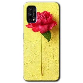 Realme 7 Pro Kırmızı Gül Baskılı Uyumlu Silikon Kılıf