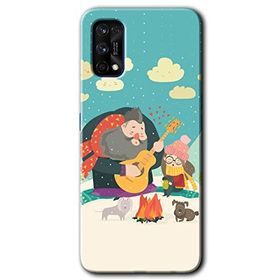 Realme 7 Pro Kış Pikniği Baskılı Uyumlu Silikon Kılıf