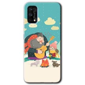 Realme 7 Pro Kış Pikniği Baskılı Uyumlu Silikon Kılıf