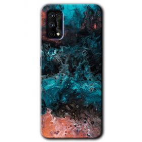Realme 7 Pro Liquid Colorfull Baskılı Uyumlu Silikon Kılıf