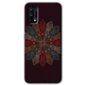 Realme 7 Pro Mandala Flower Wal Baskılı Uyumlu Silikon Kılıf