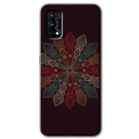 Realme 7 Pro Mandala Flower Wal Baskılı Uyumlu Silikon Kılıf
