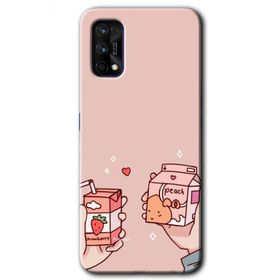 Realme 7 Pro Meyveli Süt Baskılı Uyumlu Silikon Kılıf