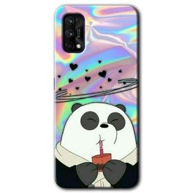 Realme 7 Pro Milkshake Panda Baskılı Uyumlu Silikon Kılıf