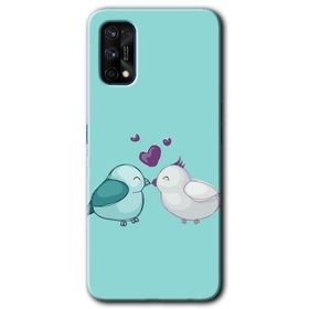 Realme 7 Pro Mutlu Kuşlar Baskılı Uyumlu Silikon Kılıf