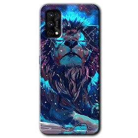 Realme 7 Pro Neon Aslan Baskılı Uyumlu Silikon Kılıf