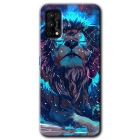 Realme 7 Pro Neon Aslan Baskılı Uyumlu Silikon Kılıf