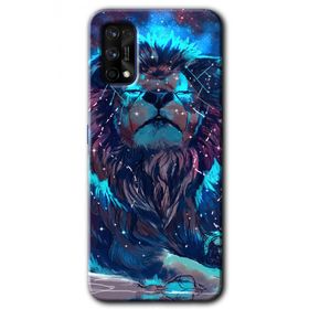 Realme 7 Pro Neon Aslan Baskılı Uyumlu Silikon Kılıf