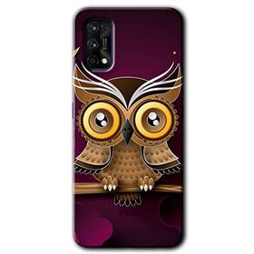 Realme 7 Pro Owl Bird Branch Baskılı Uyumlu Silikon Kılıf