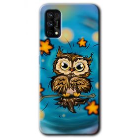 Realme 7 Pro Owl Bird Stars Baskılı Uyumlu Silikon Kılıf