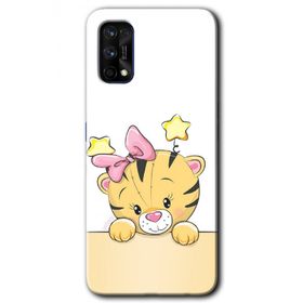 Realme 7 Pro Sevimli Kedi Baskılı Uyumlu Silikon Kılıf