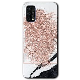 Realme 7 Pro Simli Mermer Baskılı Uyumlu Silikon Kılıf