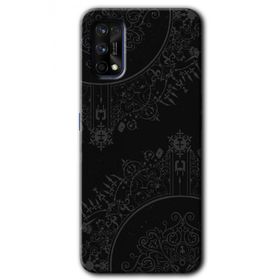 Realme 7 Pro Siyah Mandala Baskılı Uyumlu Silikon Kılıf