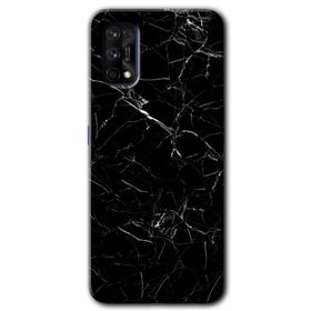 Realme 7 Pro Siyah Mermer Baskılı Uyumlu Silikon Kılıf