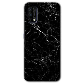 Realme 7 Pro Siyah Mermer Baskılı Uyumlu Silikon Kılıf