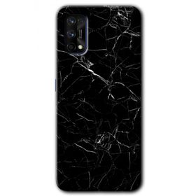 Realme 7 Pro Siyah Mermer Baskılı Uyumlu Silikon Kılıf