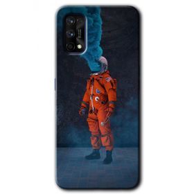Realme 7 Pro Smoke Astronot Baskılı Uyumlu Silikon Kılıf
