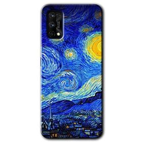 Realme 7 Pro Starry Night Baskılı Uyumlu Silikon Kılıf