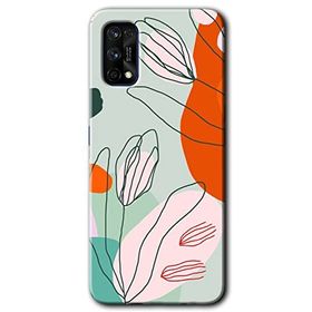 Realme 7 Pro Vektör Çiçekler Baskılı Uyumlu Silikon Kılıf