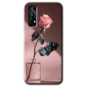Realme 7 Retro Gül Baskılı Uyumlu Silikon Kılıf