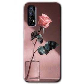 Realme 7 Retro Gül Baskılı Uyumlu Silikon Kılıf
