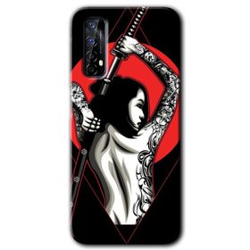 Realme 7 Samurai Girl Baskılı Uyumlu Silikon Kılıf