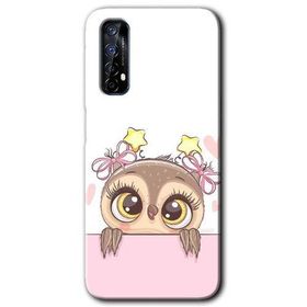 Realme 7 Sevimli Baykuş Baskılı Uyumlu Silikon Kılıf