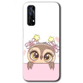 Realme 7 Sevimli Baykuş Baskılı Uyumlu Silikon Kılıf