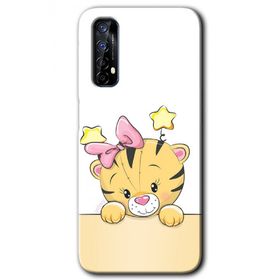 Realme 7 Sevimli Kedi Baskılı Uyumlu Silikon Kılıf