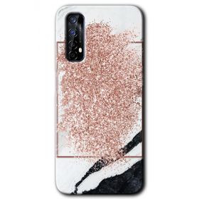 Realme 7 Simli Mermer Baskılı Uyumlu Silikon Kılıf