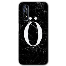 Realme 7 Siyah Mermer Desenli Ö Harfi Baskılı Uyumlu Silikon Kılıf