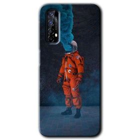 Realme 7 Smoke Astronot Baskılı Uyumlu Silikon Kılıf
