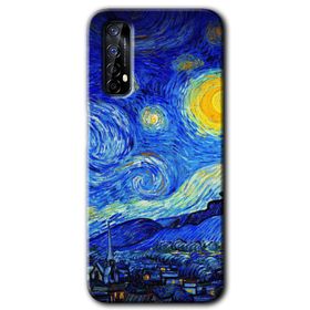 Realme 7 Starry Night Baskılı Uyumlu Silikon Kılıf