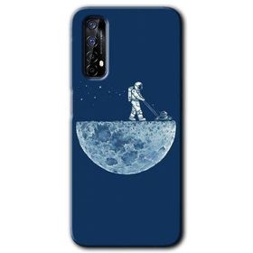 Realme 7 Uzay İşçisi Baskılı Uyumlu Silikon Kılıf