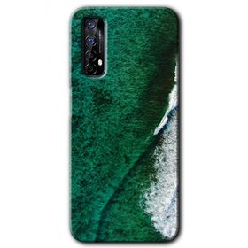 Realme 7 Yeşil Okyanus Baskılı Uyumlu Silikon Kılıf