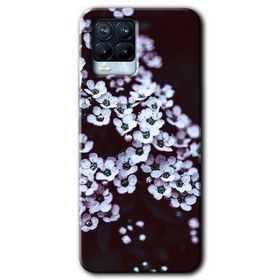 Realme 8 Pro Beyaz Çiçek Baskılı Uyumlu Silikon Kılıf