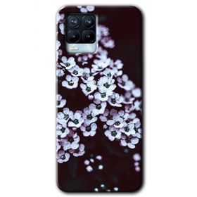 Realme 8 Pro Beyaz Çiçek Baskılı Uyumlu Silikon Kılıf