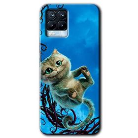 Realme 8 Pro Çılgın Kedi Baskılı Uyumlu Silikon Kılıf