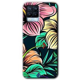 Realme 8 Pro Çizim Çiçekler Baskılı Uyumlu Silikon Kılıf