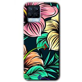 Realme 8 Pro Çizim Çiçekler Baskılı Uyumlu Silikon Kılıf