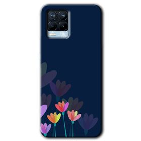 Realme 8 Pro Çizim Çiçekleri Baskılı Uyumlu Silikon Kılıf