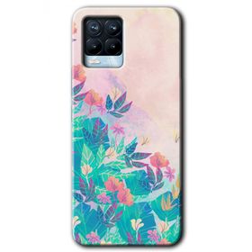 Realme 8 Pro Çizim Yapraklar Baskılı Uyumlu Silikon Kılıf