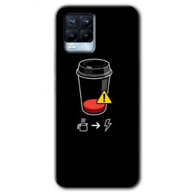 Realme 8 Pro Coffee Battery Baskılı Uyumlu Silikon Kılıf