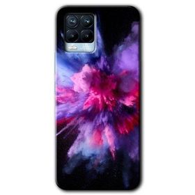 Realme 8 Pro Color Splash Purple Baskılı Uyumlu Silikon Kılıf