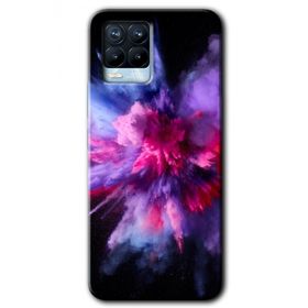 Realme 8 Pro Color Splash Purple Baskılı Uyumlu Silikon Kılıf
